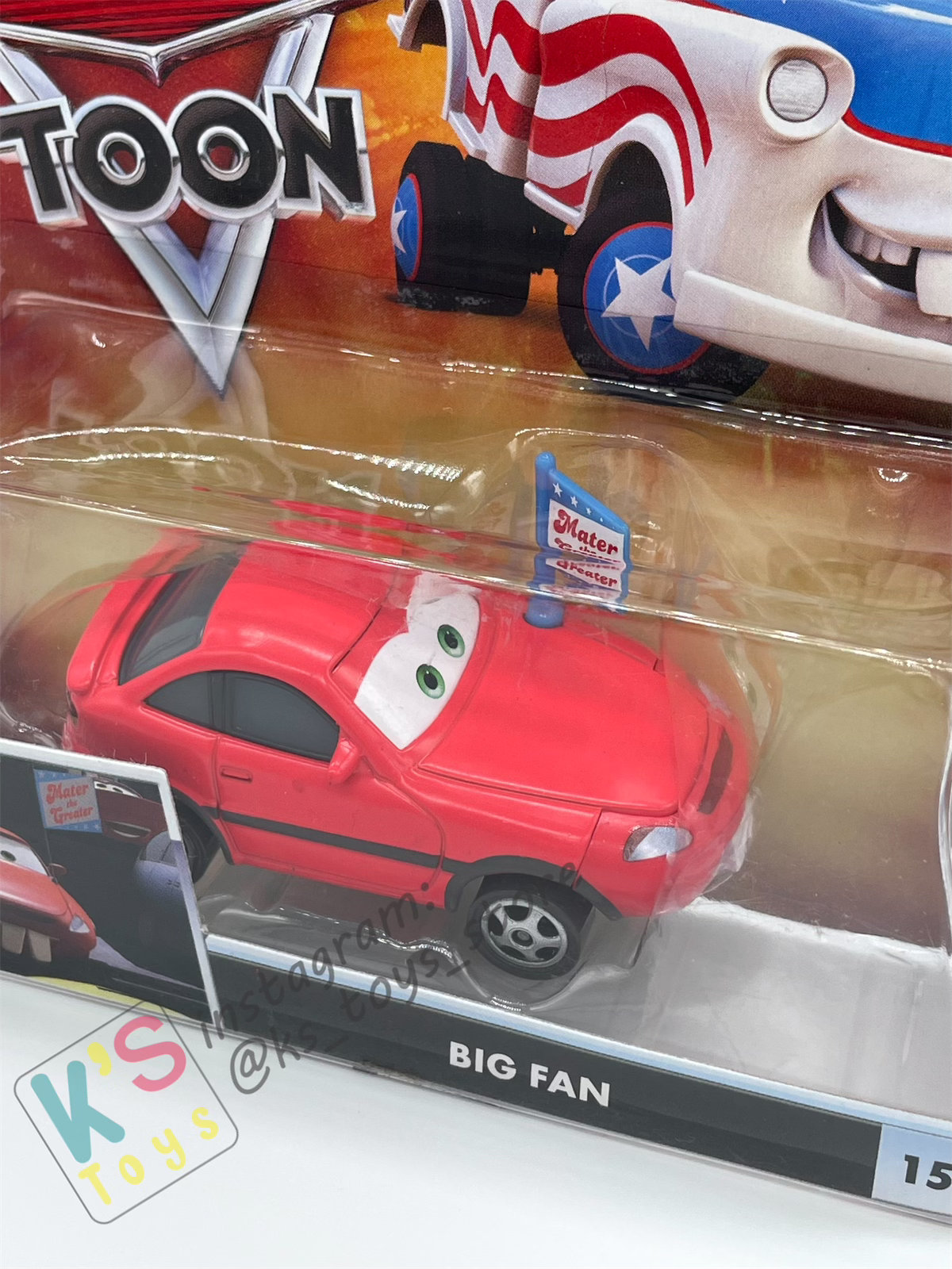 DISNEY PIXAR CARS "BIG FAN" MATER THE GREATER SERIES - Cars Toon - BNIP