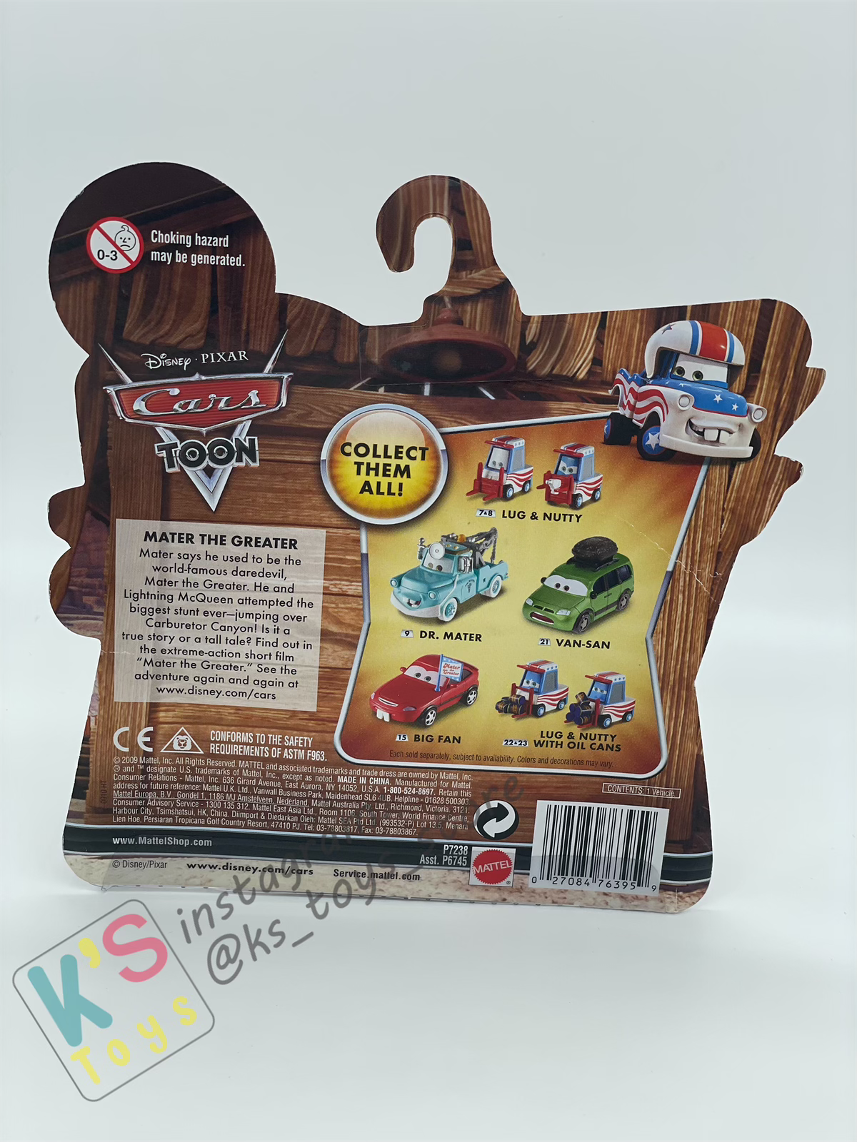 DISNEY PIXAR CARS "BIG FAN" MATER THE GREATER SERIES - Cars Toon - BNIP