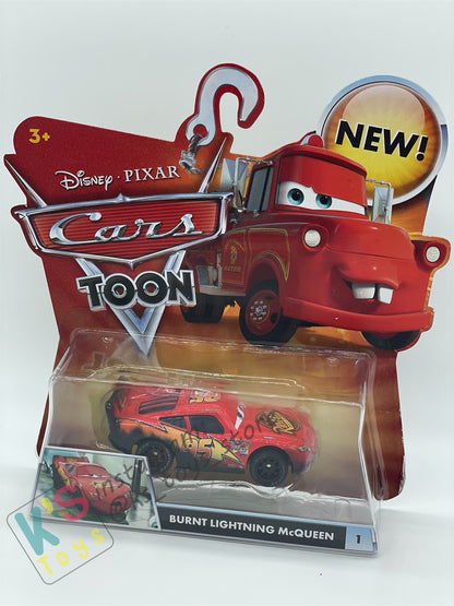 DISNEY PIXAR CARS "BURNT LIGHTNING MCQUEEN" RESCUE SQUAD MATER SERIES - Cars Toon - BNIP