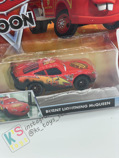 DISNEY PIXAR CARS "BURNT LIGHTNING MCQUEEN" RESCUE SQUAD MATER SERIES - Cars Toon - BNIP