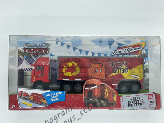 Hauler Disney Pixar Cars by Mattel, Jerry Recycled Batteries Hauler - BNIP