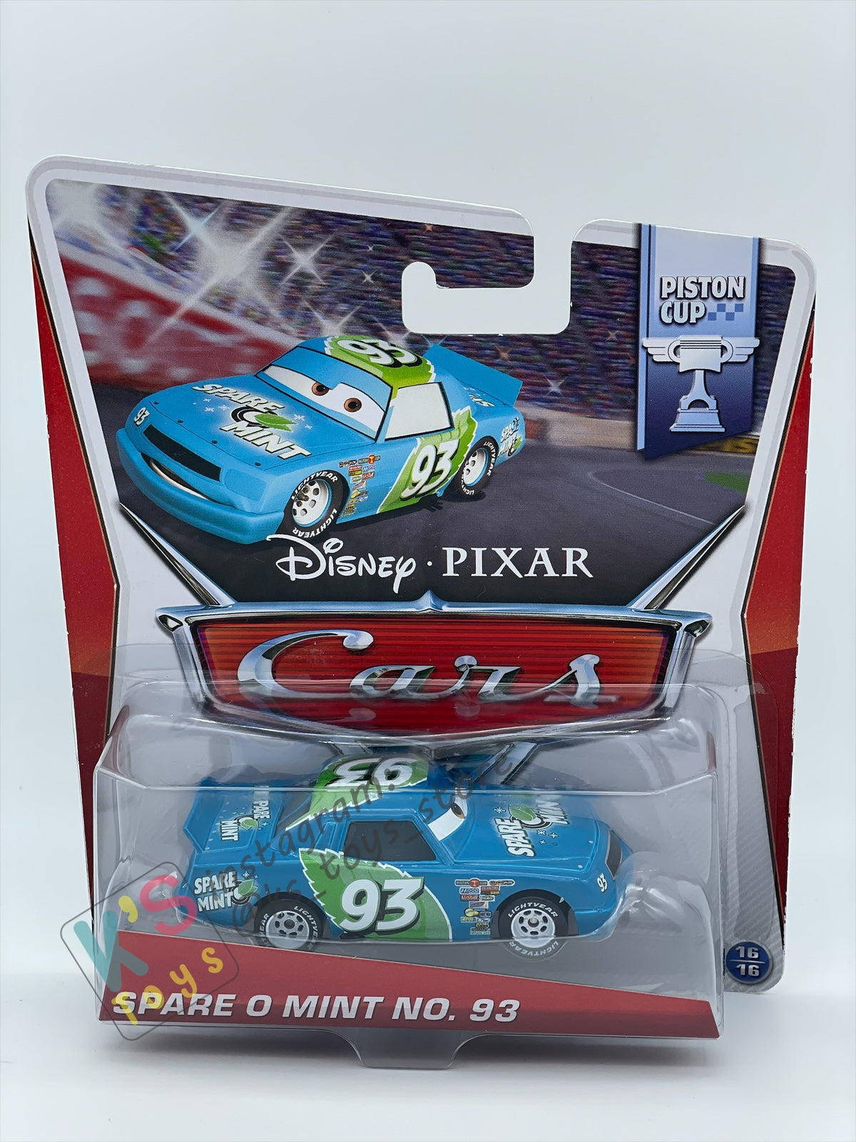 DISNEY PIXAR CARS BY MATTEL, "SPARE O MINT NO. 93” PISTON CUP SERIES- BNIP