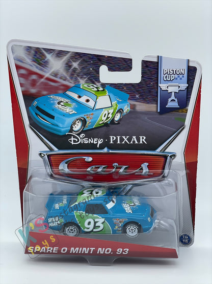 DISNEY PIXAR CARS BY MATTEL, "SPARE O MINT NO. 93” PISTON CUP SERIES- BNIP