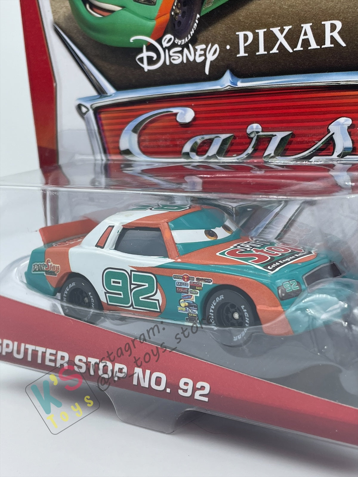 DISNEY PIXAR CARS BY MATTEL, "SPUTTER STOP NO 92” PISTON CUP SERIES- BNIP