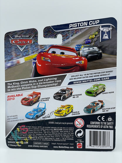 DISNEY PIXAR CARS BY MATTEL, "SPUTTER STOP NO 92” PISTON CUP SERIES- BNIP
