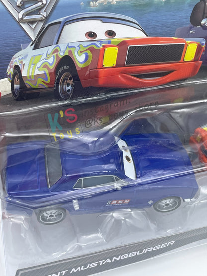 Disney Pixar Cars 1:55 by Mattel 2-Pack Cars 2, BRENT MUSTANGBURGER AND DARRELL CARTRIP (VARIANT) - BNIP