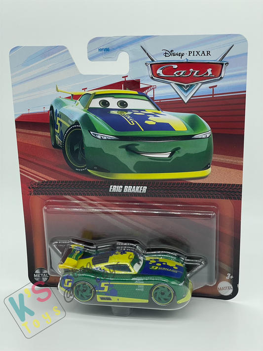 DISNEY PIXAR CARS BY MATTEL, ERIC BRAKER - 2024 RE-RELEASED  - BNIP