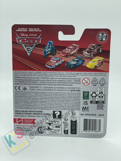 DISNEY PIXAR CARS BY MATTEL, ERIC BRAKER - 2024 RE-RELEASED  - BNIP