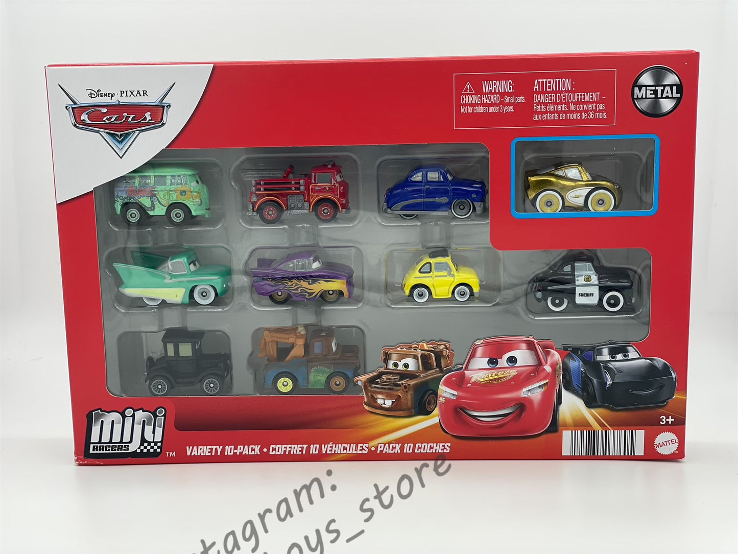 MINI RACERS DISNEY PIXAR CARS 10-PACK GOLDEN CRUISING LIGHTNING MCQUEEN - BNIP