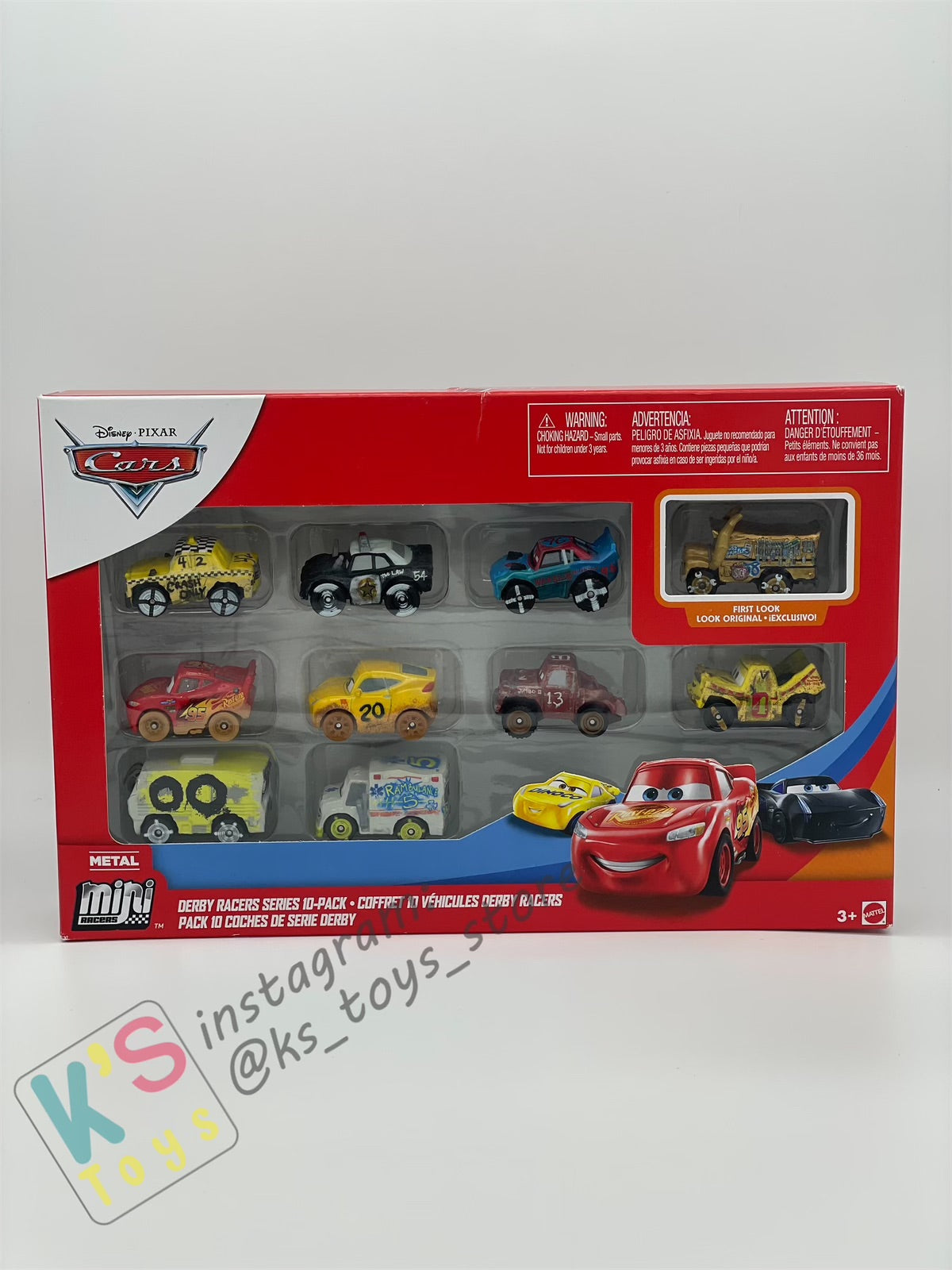 MINI RACERS DISNEY PIXAR CARS 10-PACK GOLDEN MISS FRITTER; DERBY SERIES - BNIP