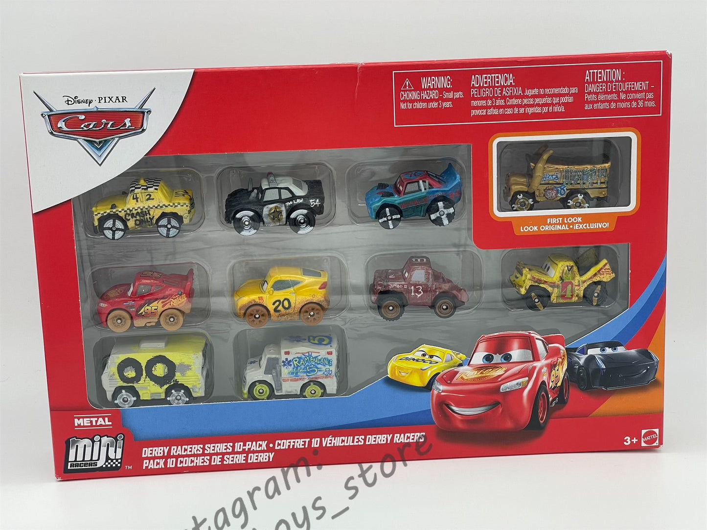 MINI RACERS DISNEY PIXAR CARS 10-PACK GOLDEN MISS FRITTER; DERBY SERIES - BNIP