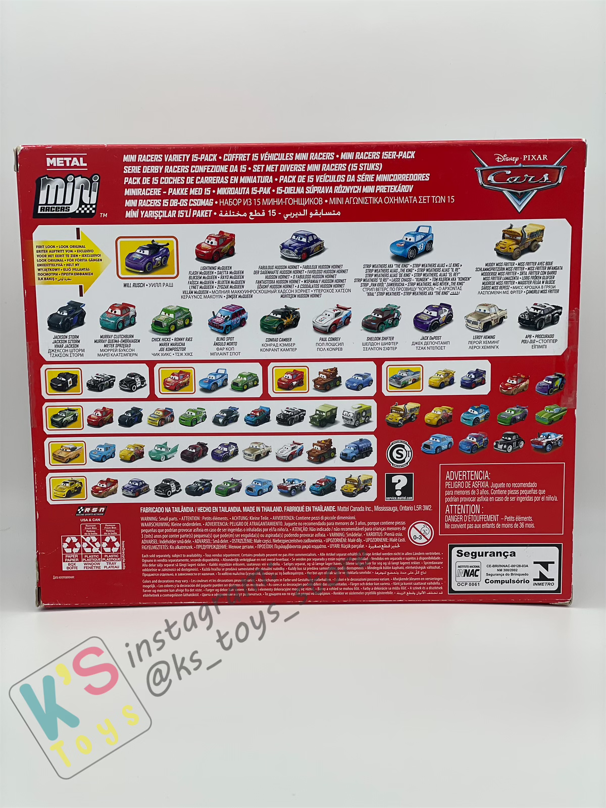 MINI RACERS DISNEY PIXAR CARS 15-PACK WILL RUSCH - BNIP