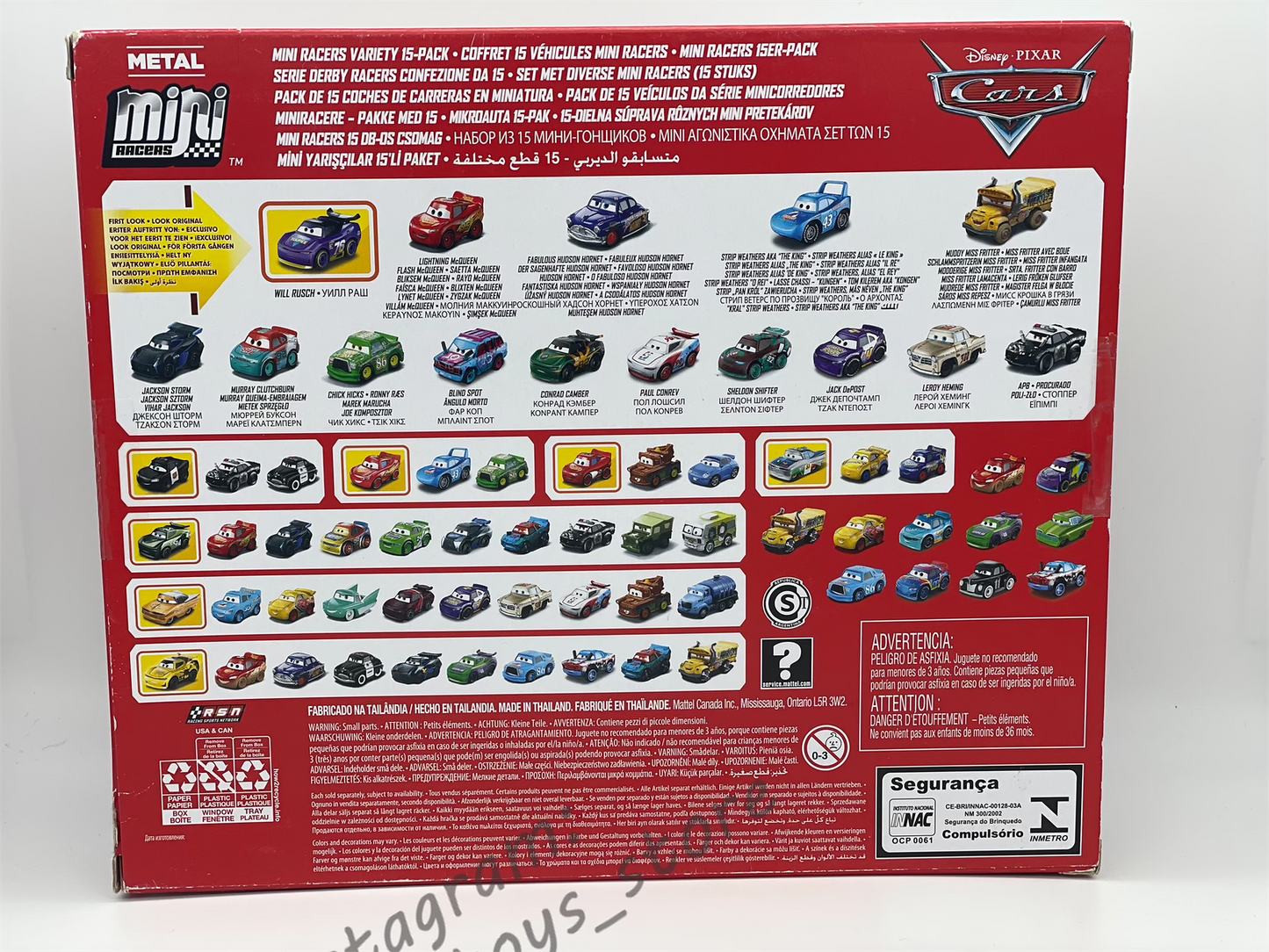 MINI RACERS DISNEY PIXAR CARS 15-PACK WILL RUSCH - BNIP