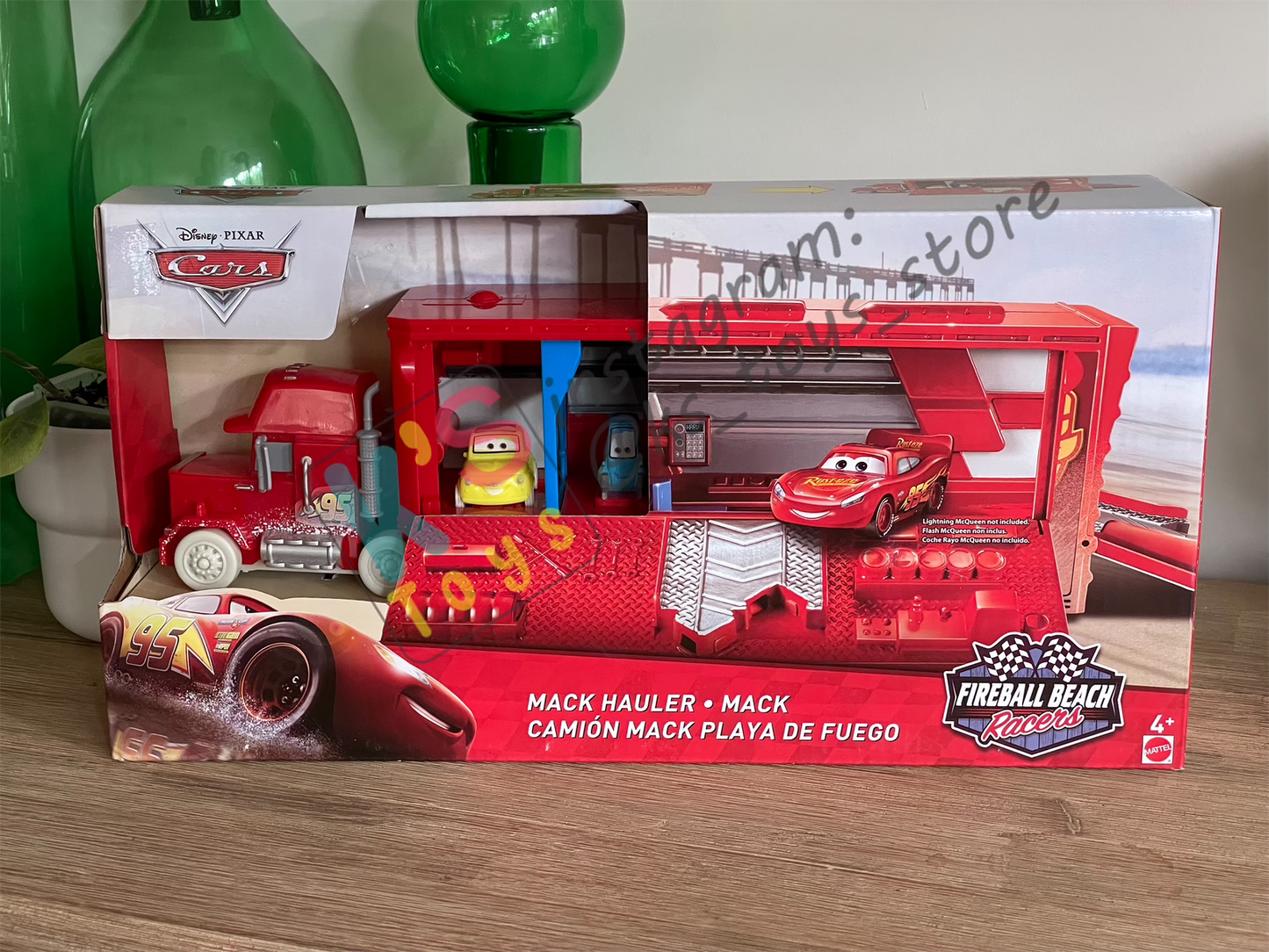 Playset Hauler Disney Pixar Cars by Mattel, 2018 Disney Cars Fireball Beach Mack Transporter Playset Including Luigi Vehicle - BNIP