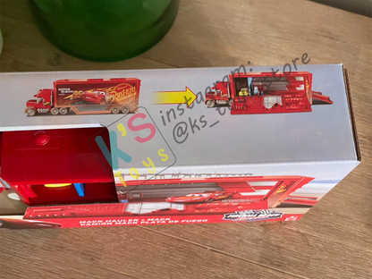 Playset Hauler Disney Pixar Cars by Mattel, 2018 Disney Cars Fireball Beach Mack Transporter Playset Including Luigi Vehicle - BNIP