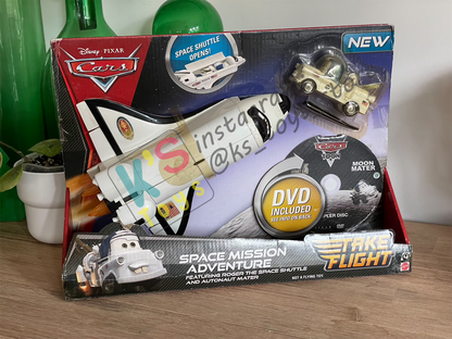 DISNEY PIXAR CARS BY MATTEL - SPACE MISSION ADVENTURE FEATURING ROGER THE SPACE SHUTTLE AND AUTONAUT MATER - BNIB