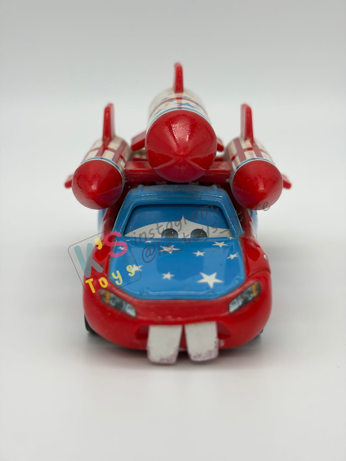 PRE-OWNED / LOOSE DISNEY PIXAR CARS - "DAREDEVIL LIGHTNING MCQUEEN WITH TEETH" - MATER THE GREATER 4-PACK - GOOD CONDITION