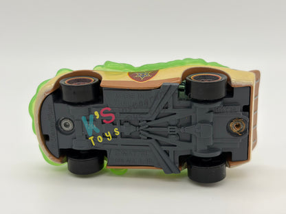 PRE-OWNED / LOOSE DISNEY PIXAR CARS BY MATTEL - "SLIME LIGHTNING MCQUEEN DEPUTY HAZARD" CARS ON THE ROAD SERIES - MINT / NEAR MINT CONDITION - READ DESCRIPTION!!!!!!!!!!