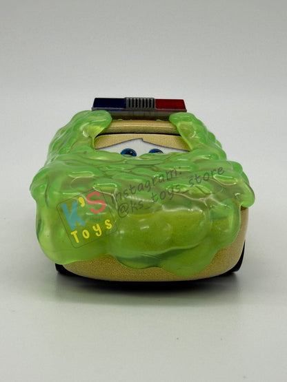 PRE-OWNED / LOOSE DISNEY PIXAR CARS BY MATTEL - "SLIME LIGHTNING MCQUEEN DEPUTY HAZARD" CARS ON THE ROAD SERIES - MINT / NEAR MINT CONDITION - READ DESCRIPTION!!!!!!!!!!