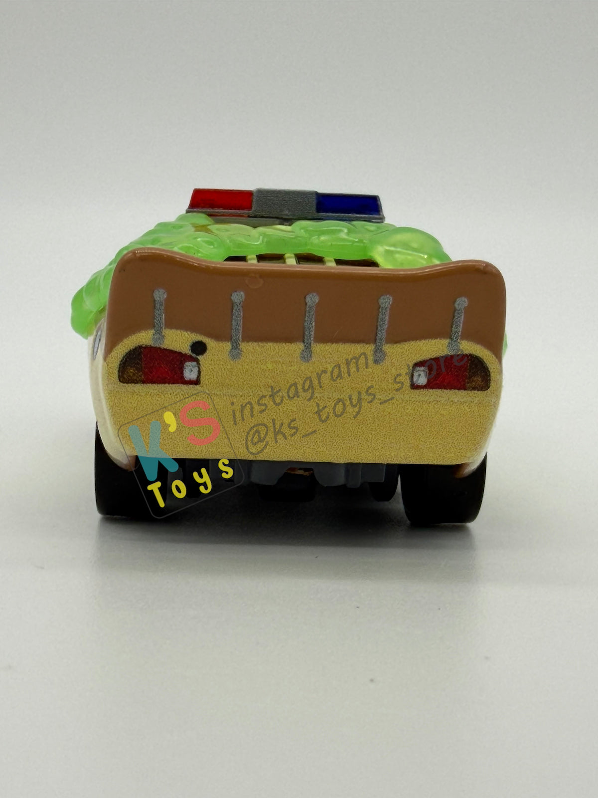 PRE-OWNED / LOOSE DISNEY PIXAR CARS BY MATTEL - "SLIME LIGHTNING MCQUEEN DEPUTY HAZARD" CARS ON THE ROAD SERIES - MINT / NEAR MINT CONDITION - READ DESCRIPTION!!!!!!!!!!