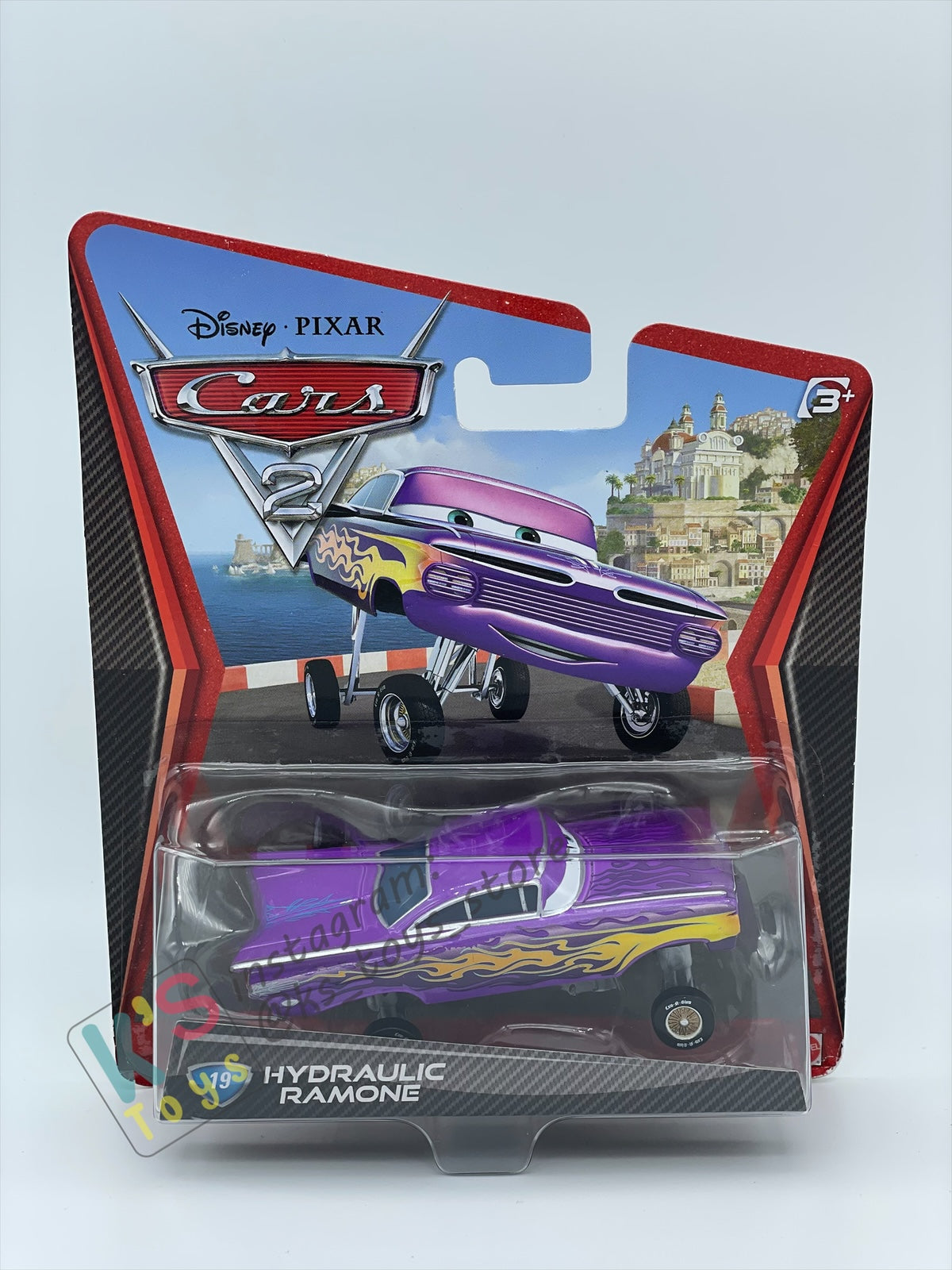 DISNEY PIXAR CARS BY MATTEL, HYDRAULIC RAMONE (PURPLE) - CARS 2 SERIES - BNIP