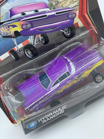 DISNEY PIXAR CARS BY MATTEL, HYDRAULIC RAMONE (PURPLE) - CARS 2 SERIES - BNIP