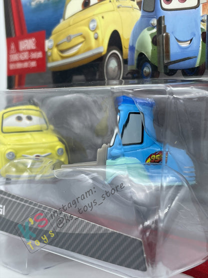 DISNEY PIXAR CARS BY MATTEL, RACE TEAM GUIDO & LUIGI - CARS 2 SERIES - BNIP