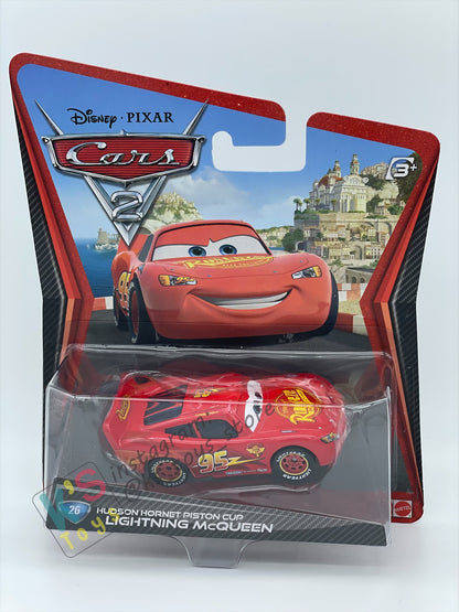 DISNEY PIXAR CARS BY MATTEL, HUDSON HORNET PISTON CUP LIGHTNING MCQUEEN - CARS 2 SERIES - BNIP