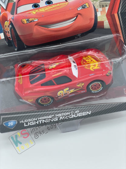DISNEY PIXAR CARS BY MATTEL, HUDSON HORNET PISTON CUP LIGHTNING MCQUEEN - CARS 2 SERIES - BNIP