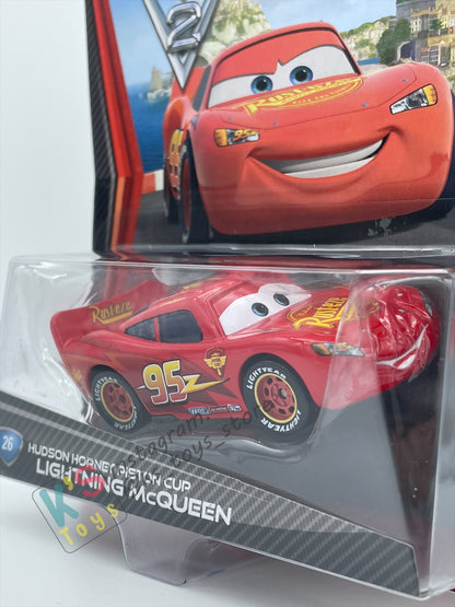 DISNEY PIXAR CARS BY MATTEL, HUDSON HORNET PISTON CUP LIGHTNING MCQUEEN - CARS 2 SERIES - BNIP