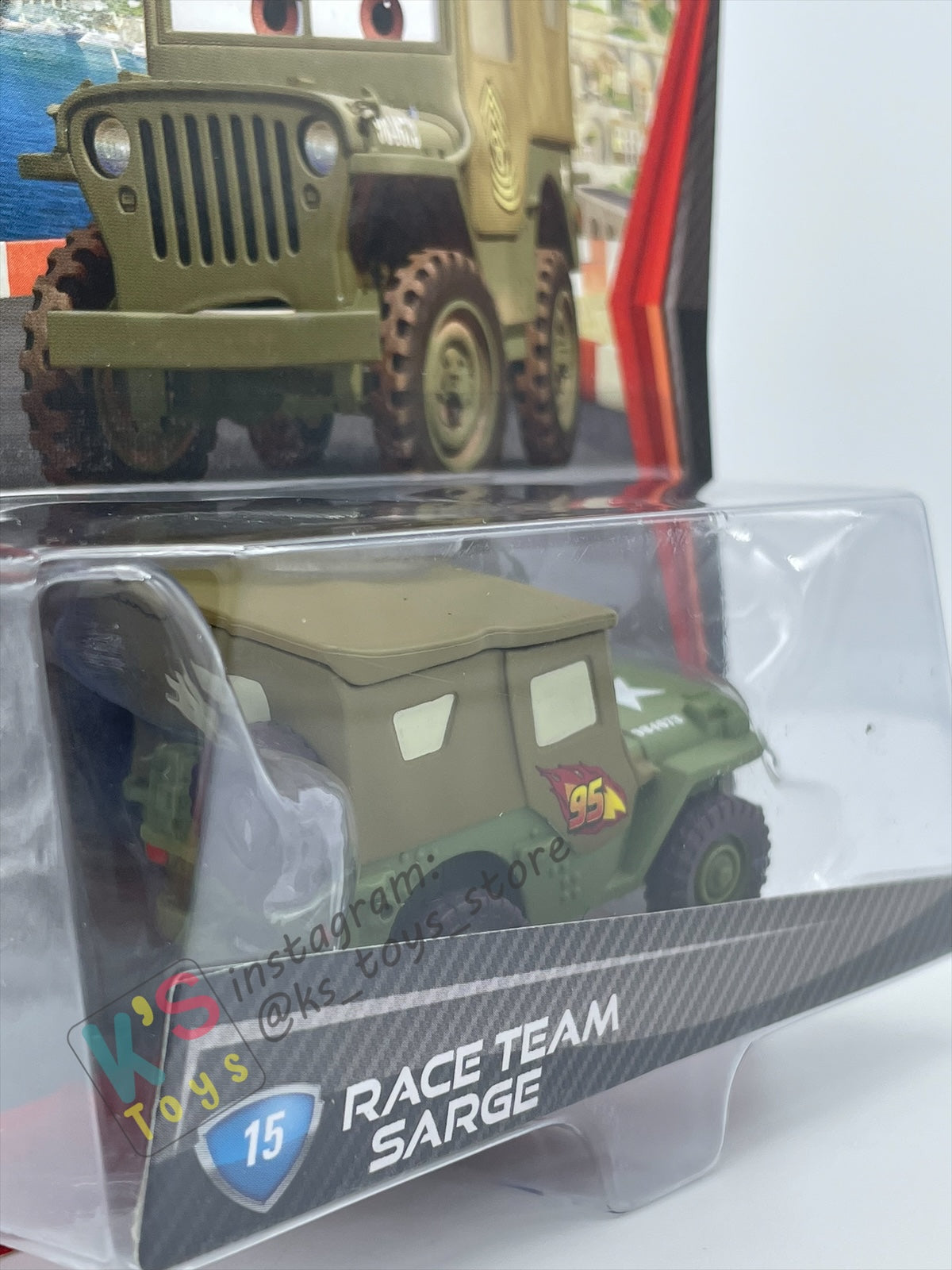 DISNEY PIXAR CARS BY MATTEL, RACE TEAM SARGE - CARS 2 - BNIP