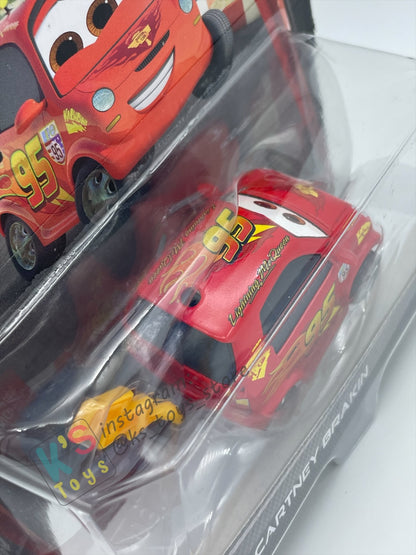 DISNEY PIXAR CARS BY MATTEL, "CARTNEY BRAKIN" CHASE CARS 2 SERIES - BNIP