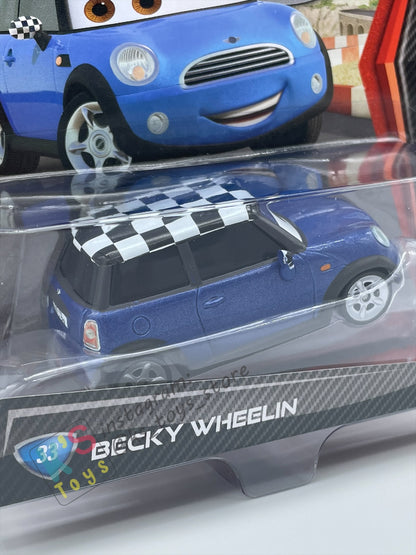 DISNEY PIXAR CARS BY MATTEL, BECKY WHEELIN - CARS 2 - BNIP