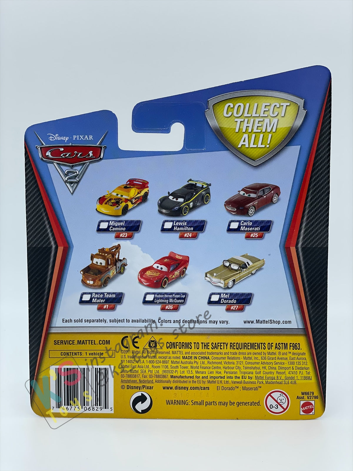 DISNEY PIXAR CARS BY MATTEL, "MEL DORADO #27" CARS 2 - BNIP