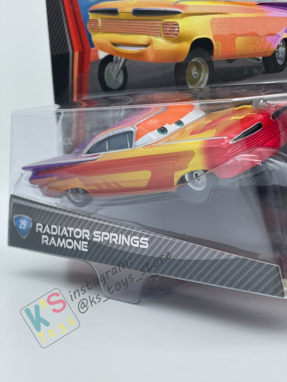 DISNEY PIXAR CARS 1:55 BY MATTEL, RADIATOR SPRINGS RAMONE - CARS 2 CHASE SERIES - BNIP