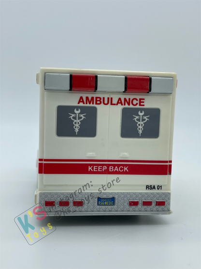 PRE-OWNED / LOOSE DISNEY PIXAR CARS "RESCUE SQUAD AMBULANCE" RESCUE SQUAD MATER SERIES- GOOD CONDITION