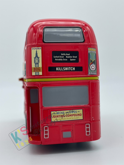 PRE-OWNED / LOOSE DISNEY STORE CARS "DOUBLE DECKER BUS" CARS 2 LONDON CALLING 5PACK SIZE 1:43 - DISPLAYED CONDITION