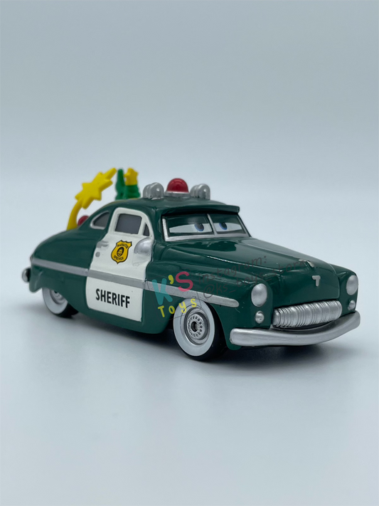 PRE-OWNED / LOOSE DISNEY PIXAR CARS "HOLIDAY SPIRIT GREEN SHERIFF" SNOW GLOBE - DISPLAYED CONDITION