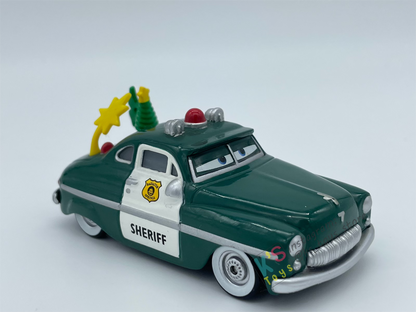 PRE-OWNED / LOOSE DISNEY PIXAR CARS "HOLIDAY SPIRIT GREEN SHERIFF" SNOW GLOBE - DISPLAYED CONDITION