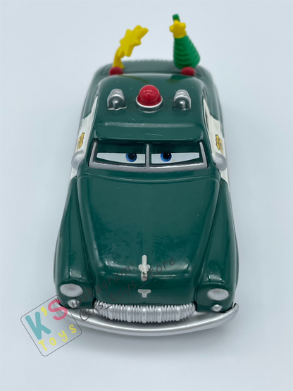 PRE-OWNED / LOOSE DISNEY PIXAR CARS "HOLIDAY SPIRIT GREEN SHERIFF" SNOW GLOBE - DISPLAYED CONDITION