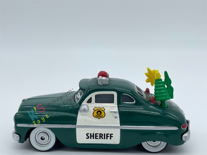 PRE-OWNED / LOOSE DISNEY PIXAR CARS "HOLIDAY SPIRIT GREEN SHERIFF" SNOW GLOBE - DISPLAYED CONDITION