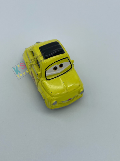 PRE-OWNED / LOOSE DISNEY PIXAR CARS - "RACE TEAM LUIGI AND WHEEL WELL GUIDO" PLAYED IN GOOD CONDITION
