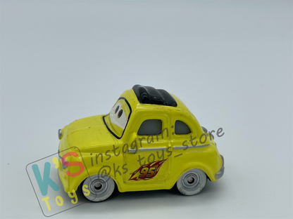 PRE-OWNED / LOOSE DISNEY PIXAR CARS - "RACE TEAM LUIGI AND WHEEL WELL GUIDO" PLAYED IN GOOD CONDITION
