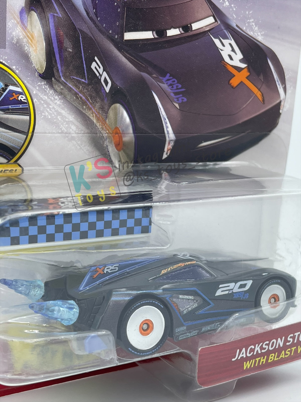 DISNEY PIXAR CARS BY MATTEL 1:55, "JACKSON STORM WITH BLAST WALL" ROCKET RACING SERIES - BNIP
