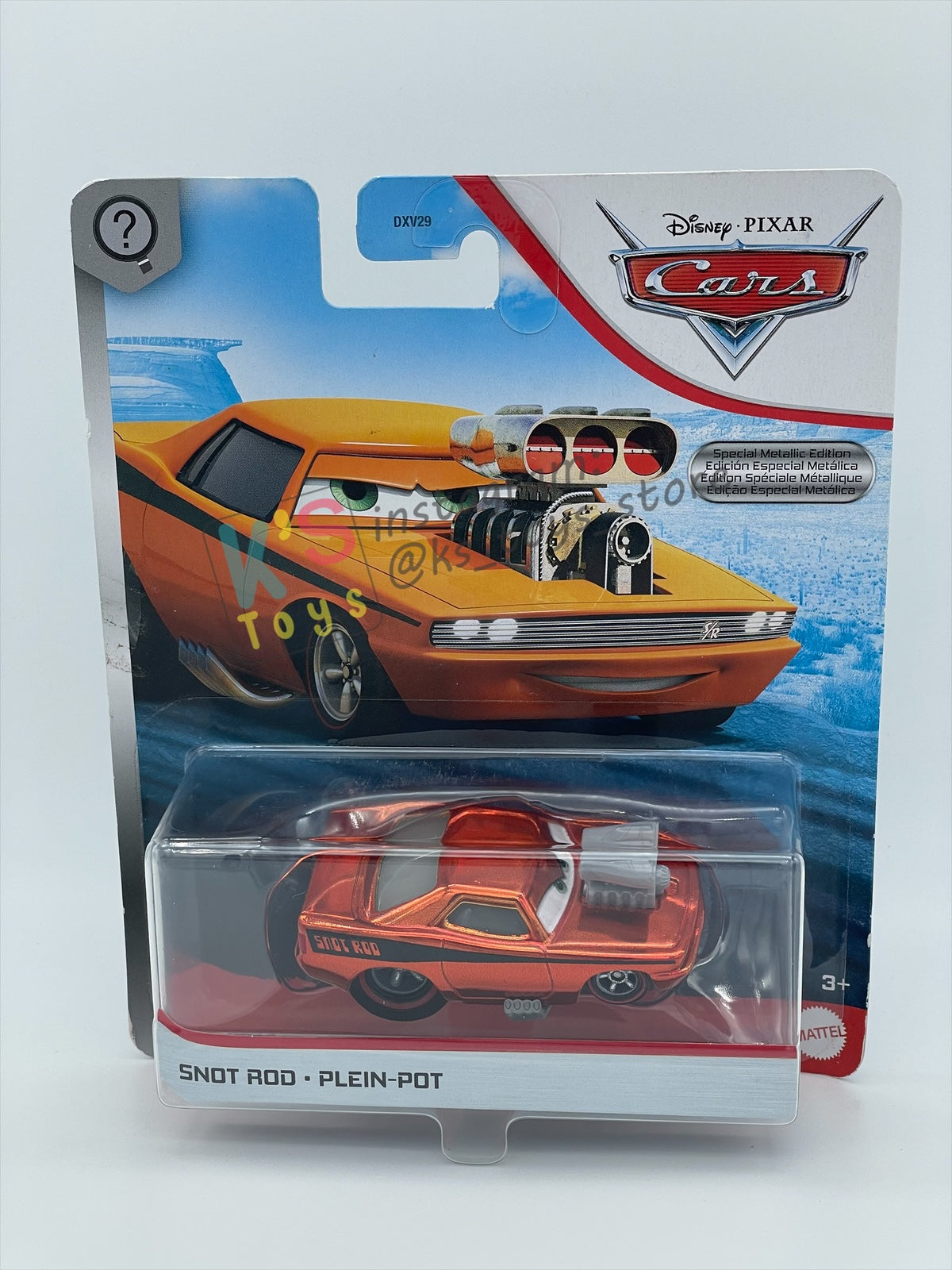 DISNEY PIXAR CARS BY MATTEL 1:55, "METALLIC SNOT ROD " SCAVENGER HUNT SERIES - BNIP
