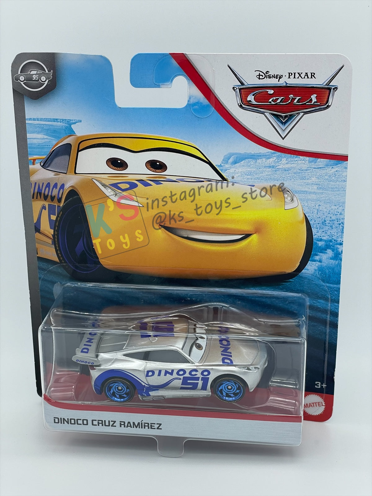 DISNEY PIXAR CARS BY MATTEL 1:55, "DINOCO CRUZ RAMIREZ SILVER" SILVER COLLECTION SERIES - BNIP