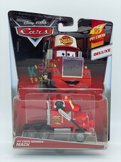 DELUXE DISNEY PIXAR CARS BY MATTEL "PIT CREW MEMBER MACK" 95 PIT CREW SERIES - BNIP