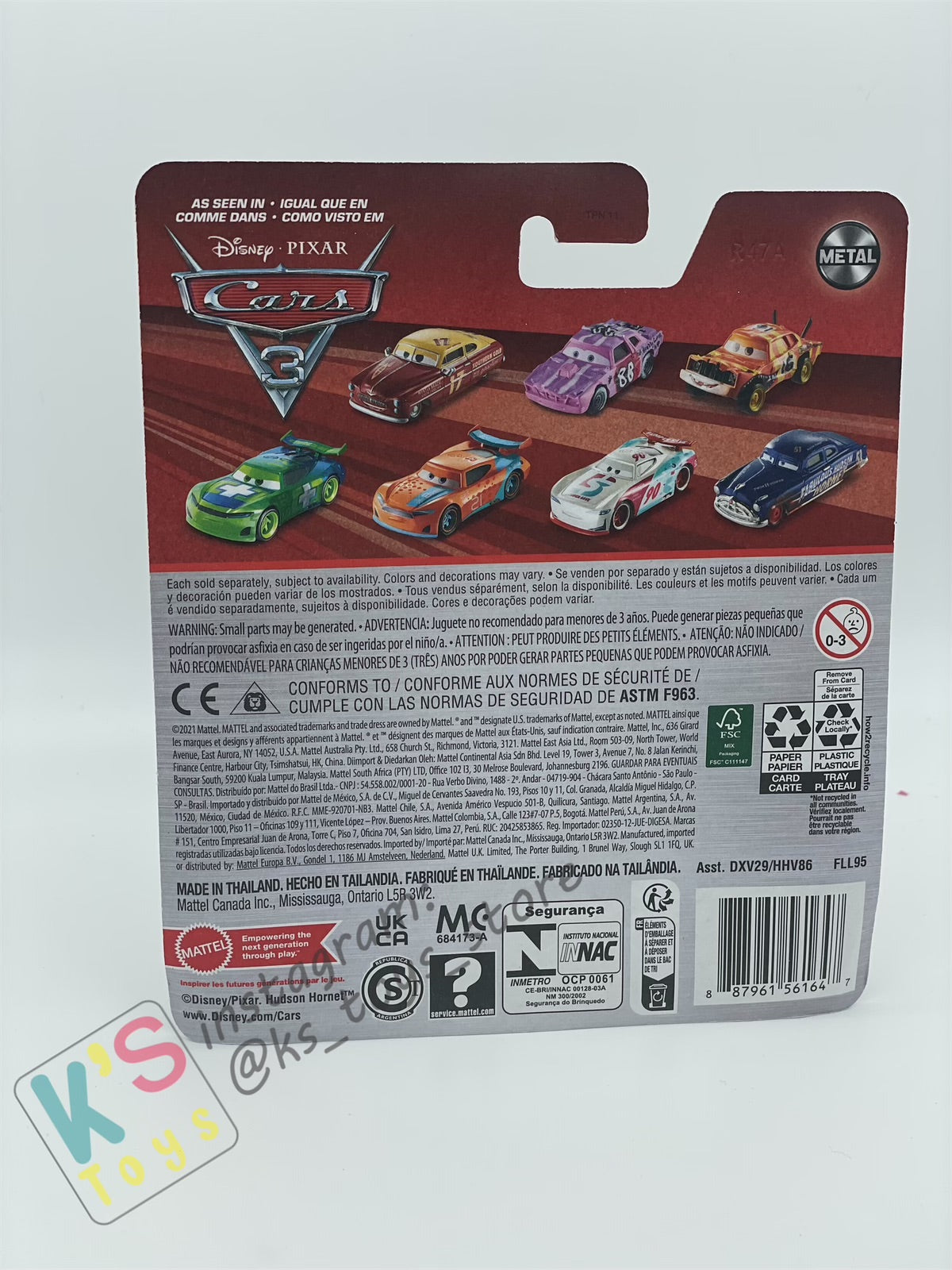 DISNEY PIXAR CARS BY MATTEL, DUKE COULTERS - 2022 RE-RELEASED - BNIP