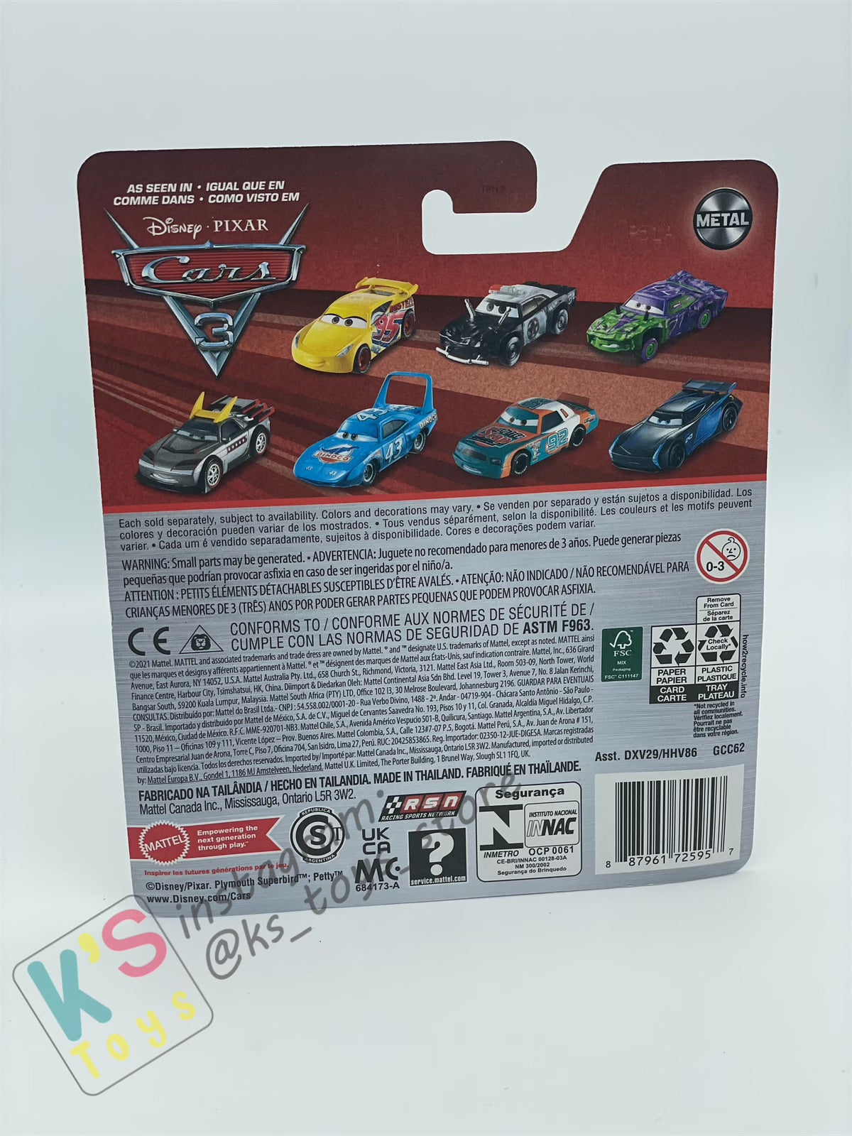 DISNEY PIXAR CARS BY MATTEL - "HOT ROD RIVER SCOTT" CARS 3- 2022 RE-RELEASED - BNIP