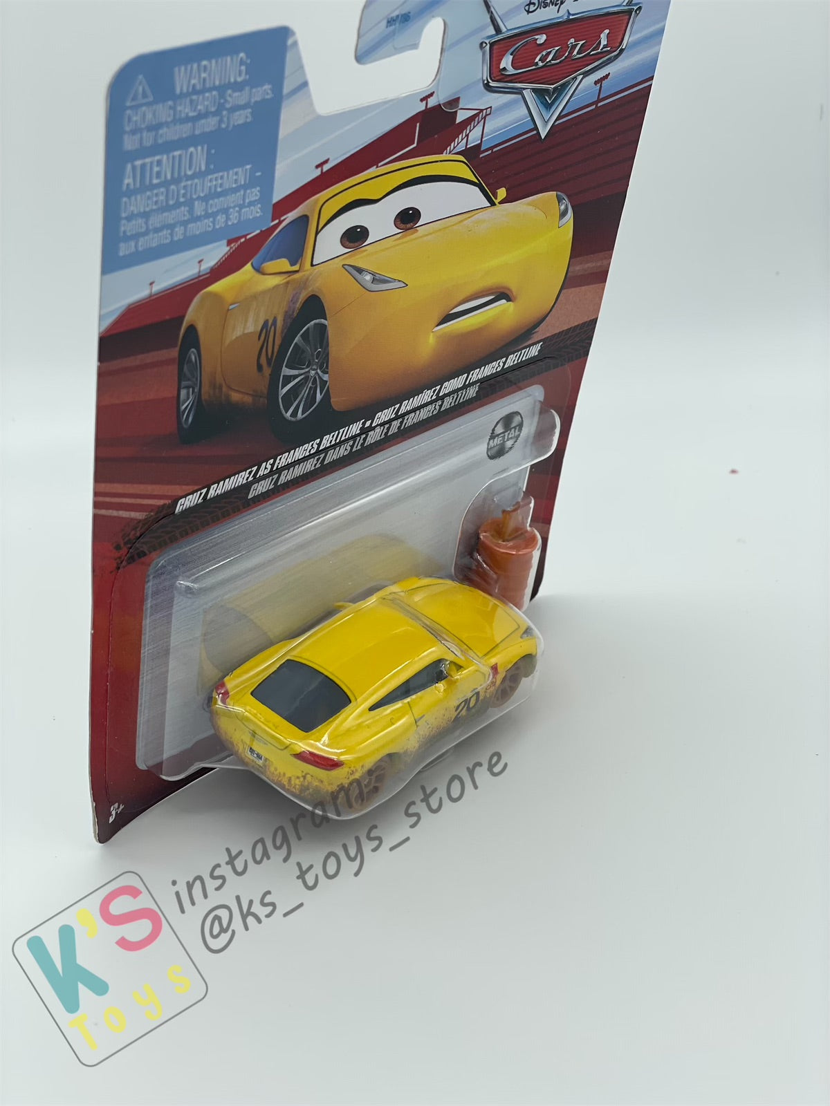 DISNEY PIXAR CARS BY MATTEL, CRUZ RAMIREZ AS FRANCES BELTLINE WITH FIRE CAN - BNIP